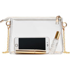 BS-VOG Clear Purse for Women - Stadium Approved Small Crossbody Bag with Zipper, Clear Stadium Bag for Concerts, Sports