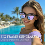 Myiaur Polarized Sunglasses for Women, Square Mirrored Trendy Shades with UV Protection Reduce Glare Sun Glasses