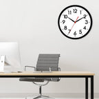 Akcisot 14 Inch Wall Clock, Battery Operated Analog Clock, Silent Non-Ticking, Ideal For Bedroom, Bathroom, Kitchen, Office And School, Black