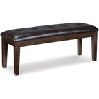 Signature Design By Ashley Haddigan Traditional Upholstered Dining Room Bench, Dark Brown