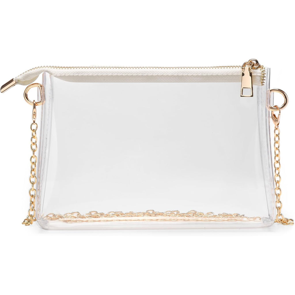 BS-VOG Clear Purse for Women - Stadium Approved Small Crossbody Bag with Zipper, Clear Stadium Bag for Concerts, Sports