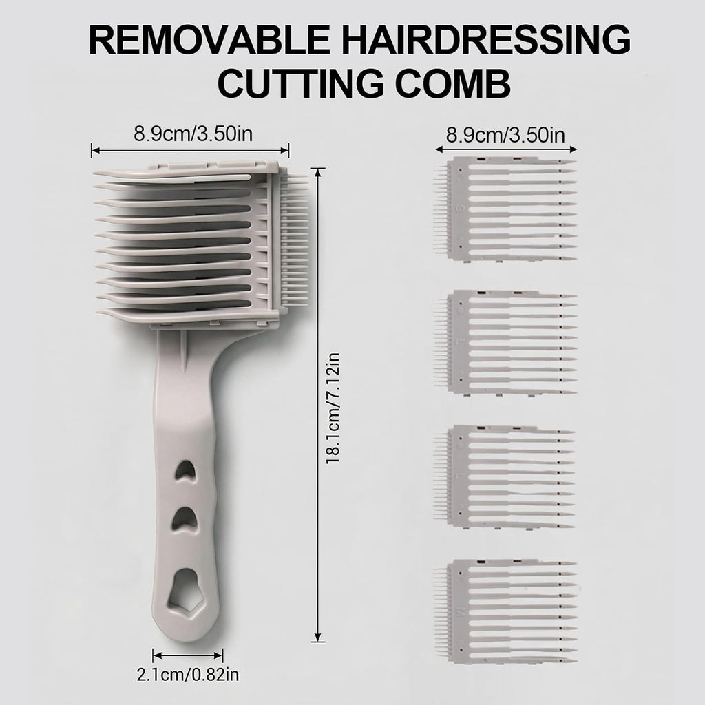 4-In-1 Detachable Detachable Blend Friend Fade Comb, White Barber Haircut Tool For Hair Cutting