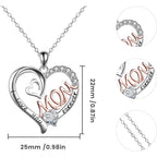 Mothers Necklace Gifts for Mom from Daughter Son, I Love You Mom Necklace Heart Pendant Rhinestone Jewelry with Box Birthday Mothers Day Gifts for Women