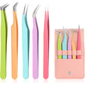 5pcs Eyelash Extension Tweezers High Precision，Straight and Curved Volume Lash Tweezers for Extensions，lash tweezers for eyelash extensions， Crafting， Girls Women Beginners