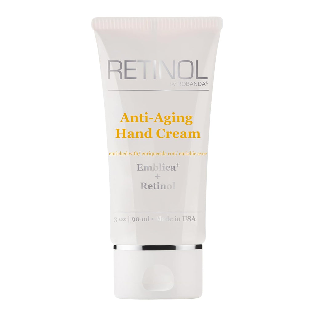 Robanda Retinol Anti-Aging Hand Cream - Hydrating & Moisturizing Hand Lotion with Anti-Aging Formula to Help Prevent Wrinkles & Reduce Fine Lines, 3 oz, Lightly Scented