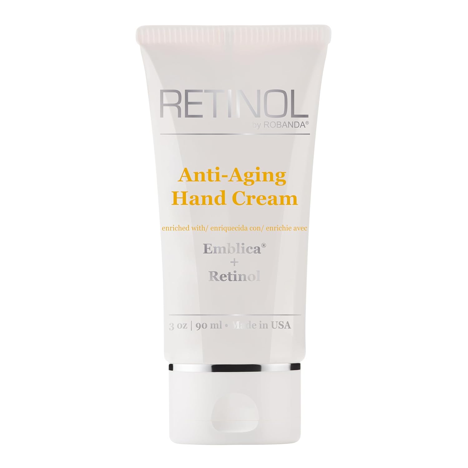 Robanda Retinol Anti-Aging Hand Cream - Hydrating & Moisturizing Hand Lotion with Anti-Aging Formula to Help Prevent Wrinkles & Reduce Fine Lines, 3 oz, Lightly Scented