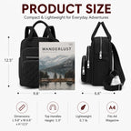 Small Backpack For Women Casual Quilted Square Bag Waterproof Multi Pockets Daypack Lightweight Top Handle Satchel