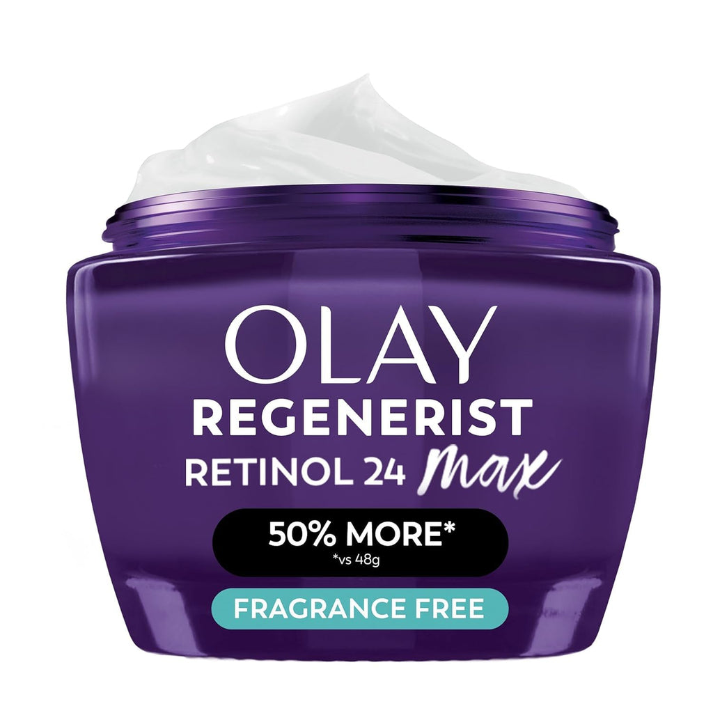 Olay Retinol Night Cream For Women, Max, Anti-Aging Face Mousturizer, Fragrance-Free, Non Greasy - Anti-Wrinkle, Smooth Fine Lines, Hydrating Skin Care - Triple Collagen Cream, Niacinamide, 1.7Oz