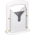 Hoan Bagel Biter Slicer and Cutter with Safety Shield - Serrated Blade Cuts Bagels, Muffins, Buns and Rolls - Dishwasher Safe Bagel Guillotine, 9.25 Inches Tall, White