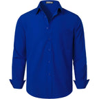 Zeroyaa Men'S Regular Fit Dress Shirt Solid Wrinkle-Free Long Sleeve Casual Business Button Up Shirts With Pocket