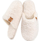 Everfoams Women'S Fuzzy Slippers Warm Cozy Memory Foam Indoor House Shoes