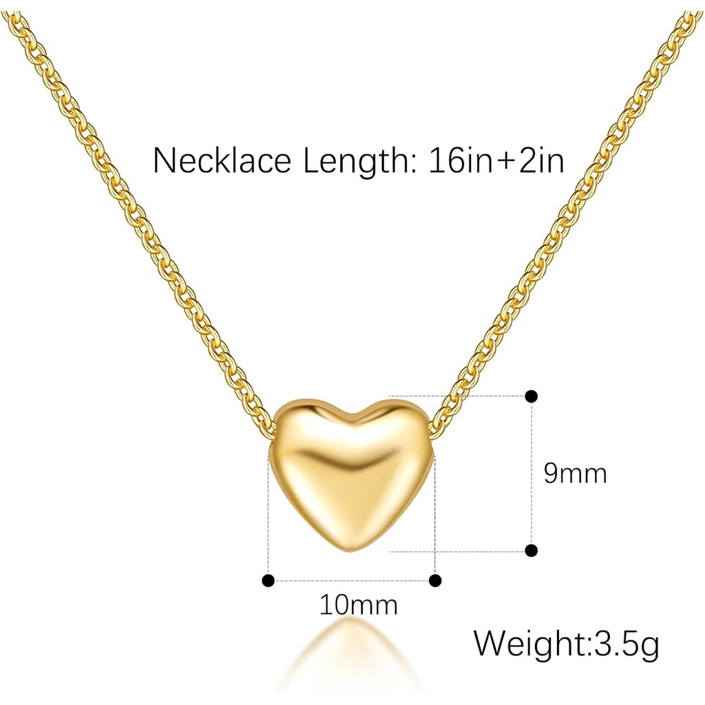 Gold Necklace for Women 14K Gold Pendant Necklaces for Women Charm Beauty Elegance and A Hint of Romance Dainty Heart Pendant Necklaces With Adjustable Length 18in