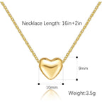 Gold Necklace for Women 14K Gold Pendant Necklaces for Women Charm Beauty Elegance and A Hint of Romance Dainty Heart Pendant Necklaces With Adjustable Length 18in