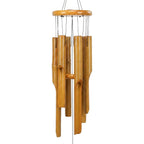 Bamboo Wind Chimes, Deep Tone Wooden Wind Chime Outdoor Garden Decor | Natural Wooden Wind Chimes For Outside With Soothing Tones, Durable Outdoor Design, Easy Hanging Hook, Perfect Garden Decor