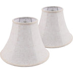 Beige Bell Lamp Shade Set Of 2, 6"Top X 13"Bottom X 9.3"High, Replacement Medium Lamp Shade For Table Lamp And Floor Lamp, Fabric Natural Linen, Assembly Required