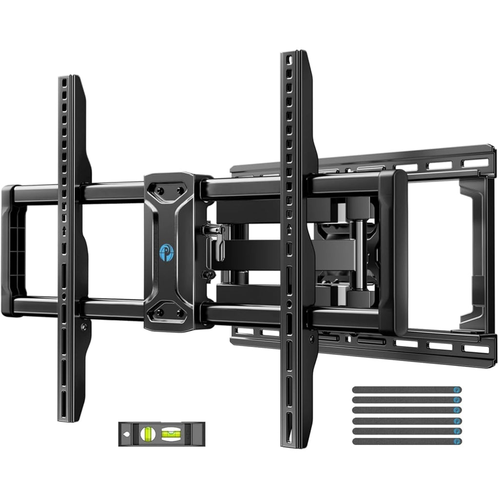 Pipishell Full Motion Tv Wall Mount For 42-85 Inch Led Tvs Up To 132Lbs, Fits 65 75 Inch Swivel Tv Mount Bracket With Articulating Arms, Max Vesa 600X400Mm, Fits 12” 16" Wood Studs