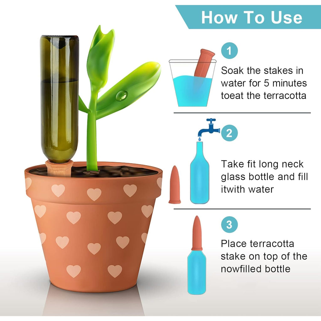 10 Pieces Of Plant Watering Piles, Plant Watering Devices,Plant Water Seepage Devices, Clay Self Watering Nails, Used For Automatic Watering Systems For Indoor And Outdoor Plants In Vacation Homes