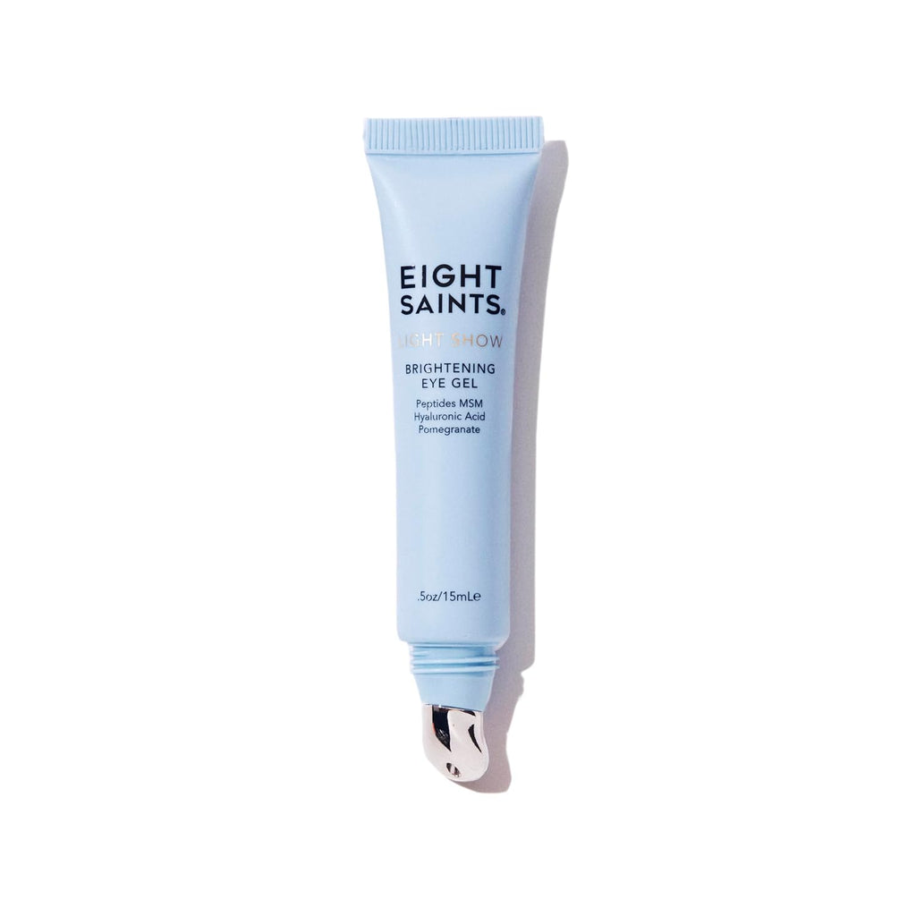 Eight Saints Light Show Brightening Eye Gel, Anti Aging Cooling Eye Gel To Reduce Puffiness, Wrinkles And Calms Under Eye Skin, With Peptides, Msm, And Hyaluronic Acid, 0.5 Ounces