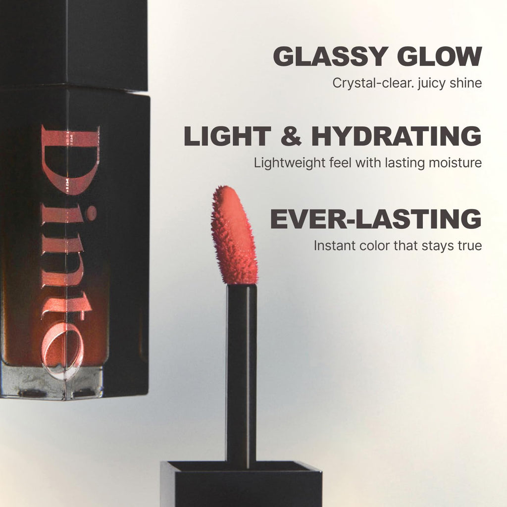 DINTO Blur-Glowy Lip Tint - Glossy Finish, Hydrating, Long Lasting, Lightweight Texture, Non-Sticky, Vegan & Cruelty-Free, K beauty (219 Ave Maria, 0.11 fl.oz)