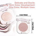 Champagne Shimmer Single Eyeshadow, Lightweight Blendable Mini Eye Shadow For Older Women, Monochrome Eyeshadow Palette Makeup Pigmented Waterproof, Vegan & Cruelty-Free, 24