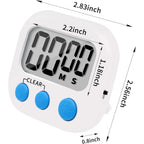 6 Pack Small Digital Kitchen Timer Magnetic Back And On/Off Switch,Minute Second Count Up Countdown (Multicolored)