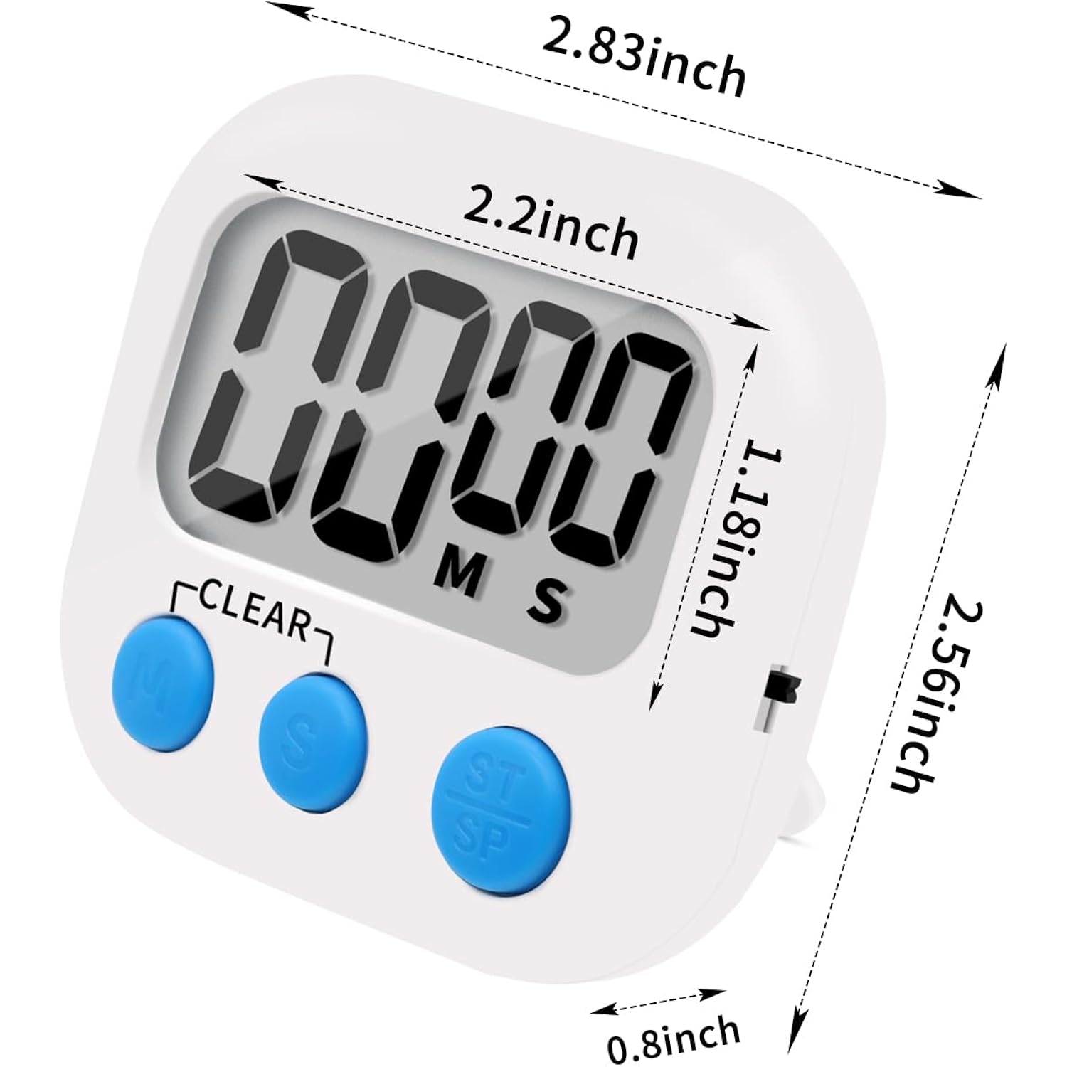 6 Pack Small Digital Kitchen Timer Magnetic Back And On/Off Switch,Minute Second Count Up Countdown (Multicolored)