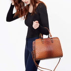 Women Handbag Wallet Tote Shoulder Hobo Bag Top Handle Satchel Purse Set 2Pcs With 3 Compartments