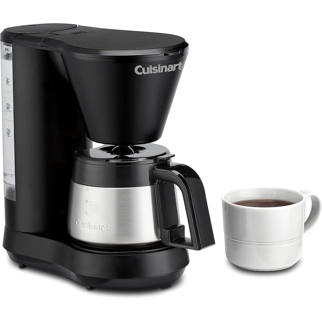 Cuisinart 5-Cup Coffee Maker With Stainless Steel Carafe, Coffee Machine With Removable Water Reservoir, Charcoal Water Filter, 30-Minute Keep Warm, And Brew Pause, Dcc-5570Nas, Stainless Steel