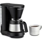 Cuisinart 5-Cup Coffee Maker With Stainless Steel Carafe, Coffee Machine With Removable Water Reservoir, Charcoal Water Filter, 30-Minute Keep Warm, And Brew Pause, Dcc-5570Nas, Stainless Steel