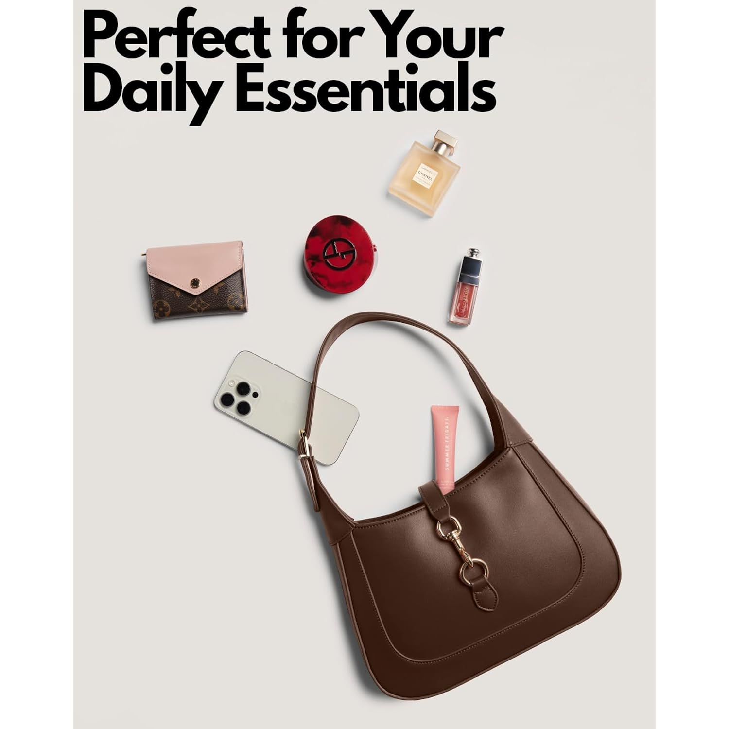 Shoulder Bag For Women - Small Shoulder Purses - Top Handle Structured Handbags - Adjustable Strap Vegan Leather