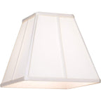 Ivory Classic Medium Square Lamp Shade (Pre-Assembled) 5.25" Top X 10" Bottom X 9" High X 9" Slant (Spider) Replacement With Harp And Finial
