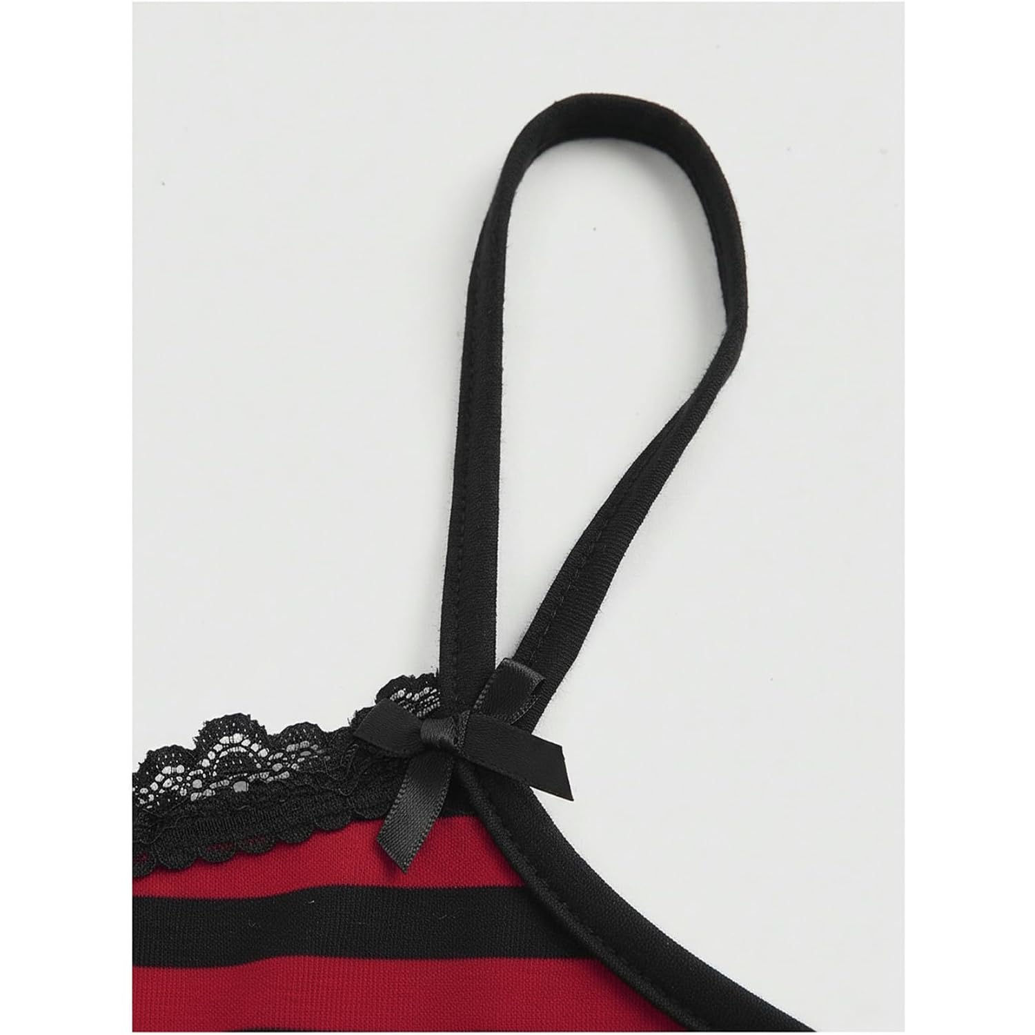 Soly Hux Women'S Y2K Lace Striped Cami Crop Tops Spaghetti Strap Cat Embroidery Camisole