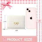 Cute Coquette Bow Small Wallet For Women Girls | Mini Wallet With Credit Card Slots Id Window