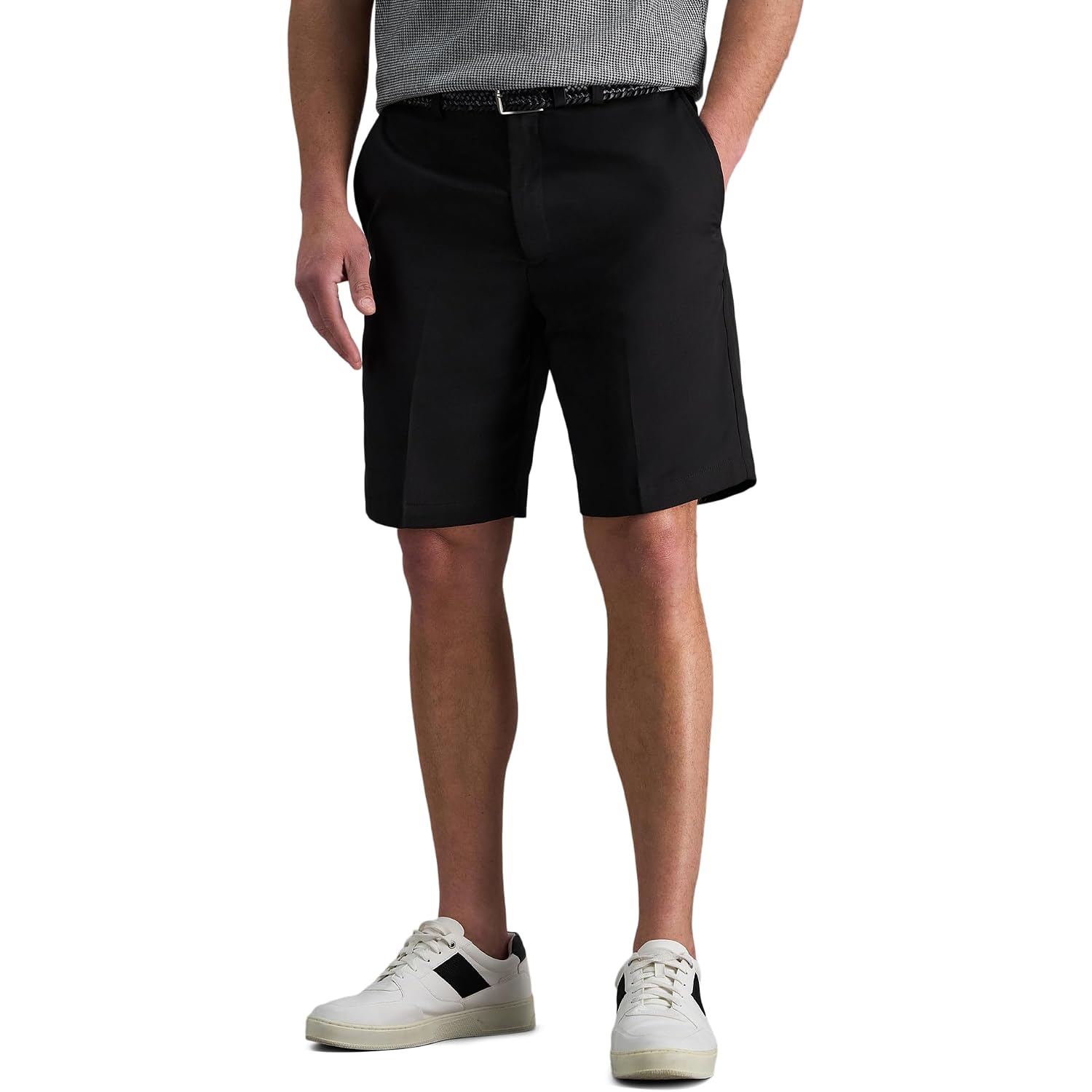 Haggar Mens Cool 18 Classic Fit Expandable Waist Short Regular And Big & Tall Sizes