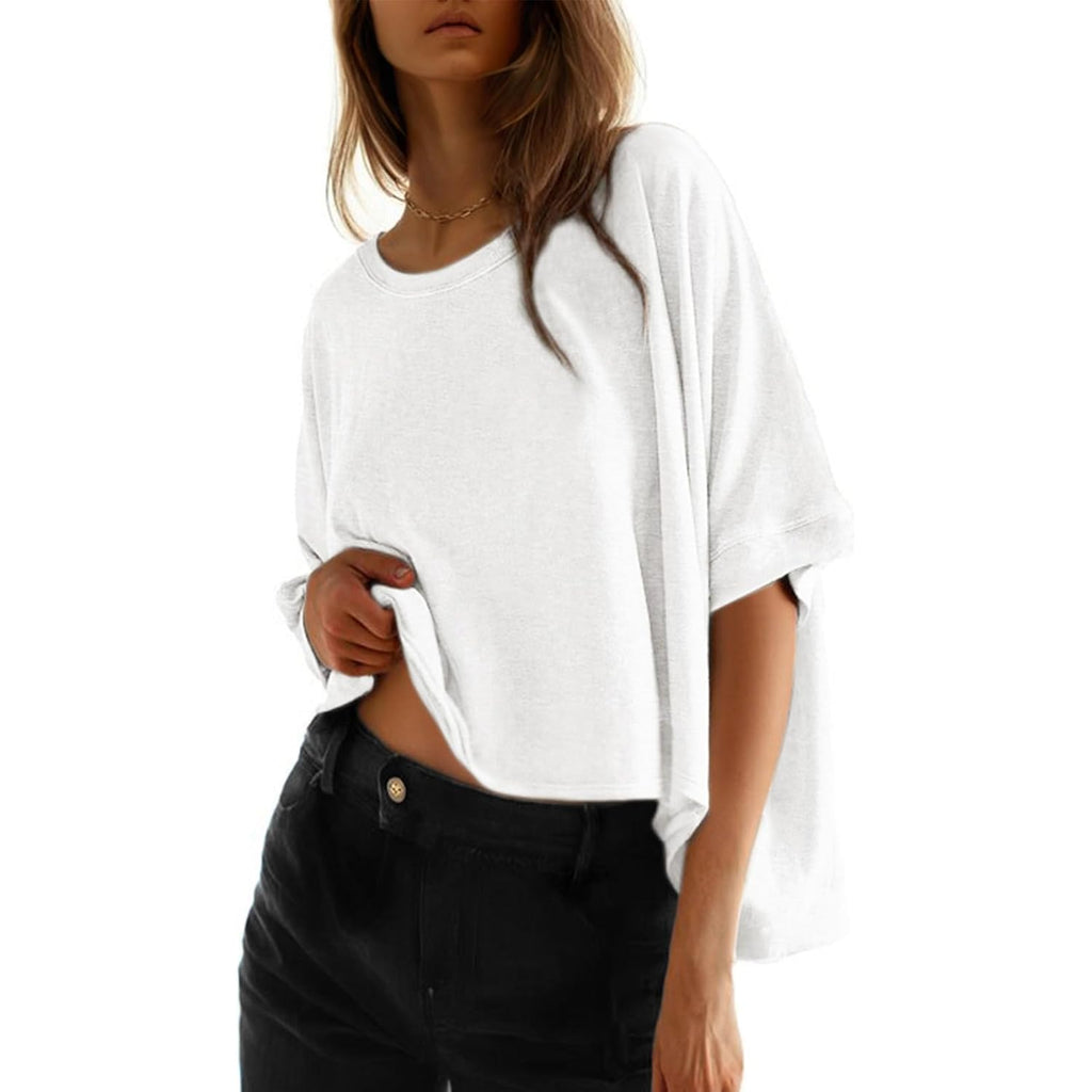 Dokotoo Summer Shirts 2026 Womens Solid T Shirts For Women Loose Oversized Tops Basic Tee