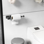 Paper Towel Holder Under Cabinet, Single Hand Operable Wall Mount With Damping Effect, Self-Adhesive Or Drilled For Kitchen Bathroom, Black