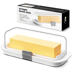 Pisol Butter Dish with Lid for Countertop and Refrigerator Door Shelf, Airtight Butter Keeper Container, Butter Holder for East/West Coast Butter, BPA-free, Microwave/Dishwasher Safe