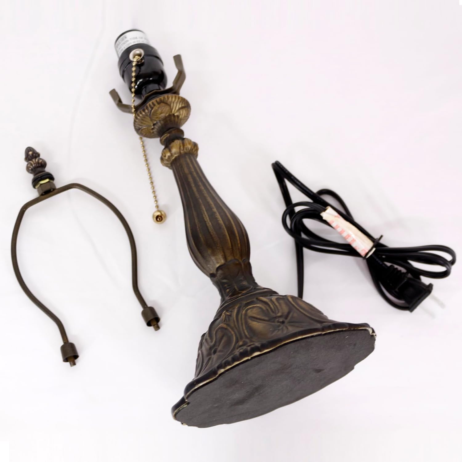 Table Lamp Base Replacement Only (A (W 6 H 18 Inch)) | Fit For 8, 10, 12 Inch Tiffany Style Stained Glass Lampshade, Dark Bronze Finish,Resin, Push Switch On Cord