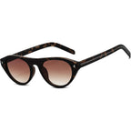 Verfimaci Retro Oval Cat Eye Sunglasses for Women Men,Trendy Cateye Shades Small Narrow Vintage Sun Glasses UV Protection Tortoise/Gradation Brown