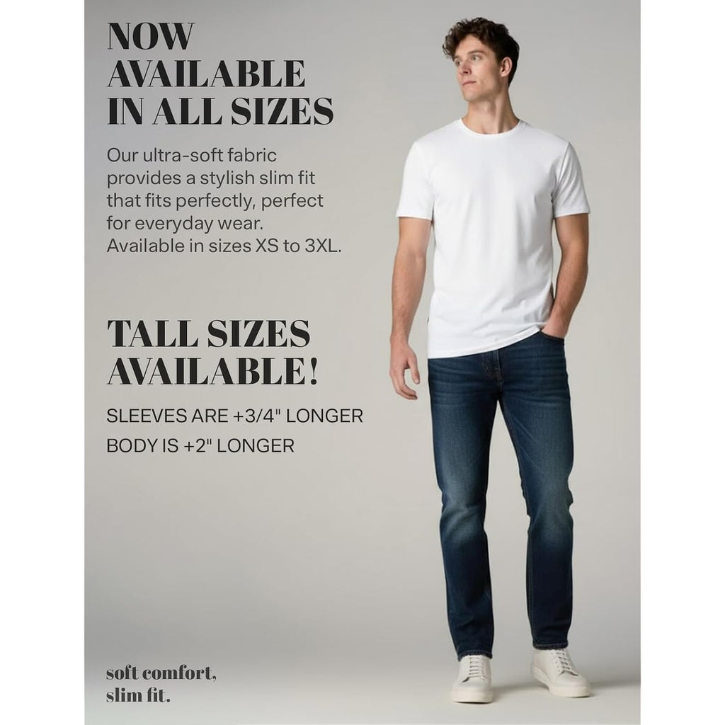 H2H Mens Casual Slim Fit Short Sleeve T-Shirts Soft Lightweight V-Neck/Crew-Neck Size Xs To 3Xl