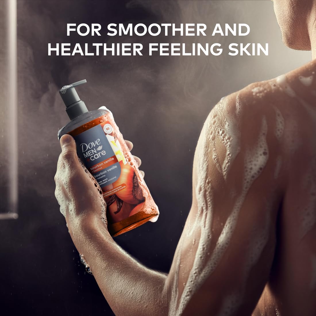 Dove Men Bourbon Vanilla + Hazelnut Moisturizing Body Wash | #1 Dermatologist Body Wash For Men, Sulfate Free, Paraben Free, & Dye Free | 26Oz