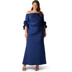 Adrianna Papell Rosette Scuba Crepe Gown
