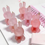6 Colors Velvet Matte Liquid Lipstick Set, Cute Rabbit Lip Glaze 2 In 1 Key Chain Lip Gloss Lip Stain, Waterproof Non-Stick Cup Long Lasting Lip Clay Cute Lip Makeup For Girls (A)