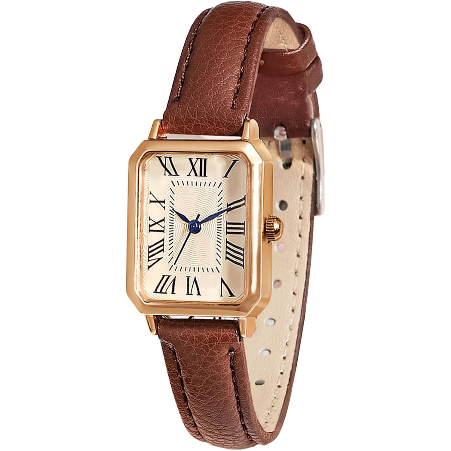 BESTKANG Leather Strap Watches for Women Elegant Dainty Ladies Watch Vintage Rectangle Women Quartz Wrist Watch