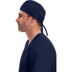 Cherokee Men and Women Scrub Cap with Adjustable Elastic Tie-Back Lightweight, Breathable No-Slip Unisex Surgical Cap - 2506 Navy - 3 Pack