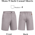 Coofandy Mens Shorts Casual 9" Lightweight Cotton Comfort Stretch Dress Shots Summer Beach With Pockets