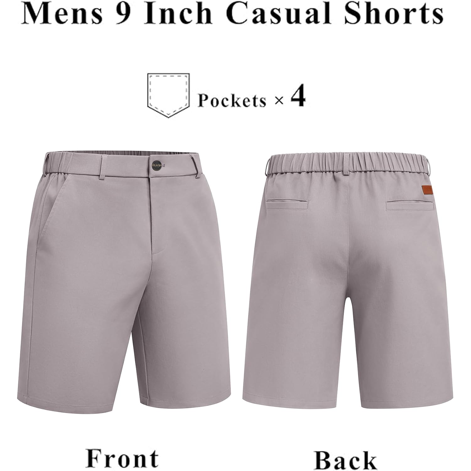 Coofandy Mens Shorts Casual 9" Lightweight Cotton Comfort Stretch Dress Shots Summer Beach With Pockets