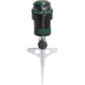 Orbit H2O-Six Gear-Drive Sprinkler On Metal T-Spike - Customizable Lawn Watering Coverage - Multi-Pattern Rotating Head With Adjustable Spray Range - Durable Outdoor Yard Irrigation Sprinkler - 58573