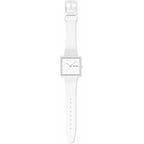 Swatch Square Bioceramic Unisex Watch Casual Bioceramic White Quartz Waterproof What If…Allwhite?