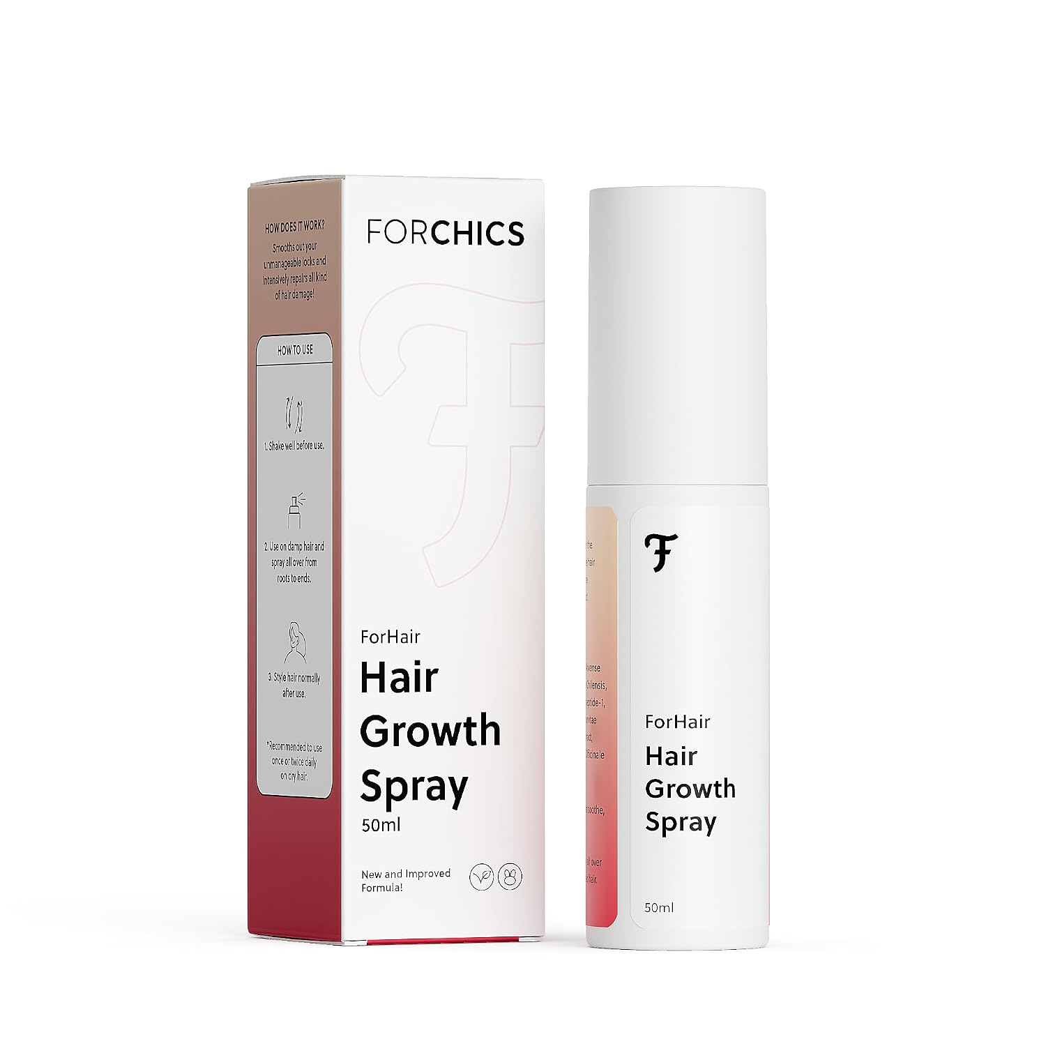 Forchics Hair Growth Serum For Women- Results In 4 Weeks- Hormone Free Hair Regrowth Treatment - For Thinning Hair Loss - Fast Absorbing Non-Greasy Scalp Spray 50Ml